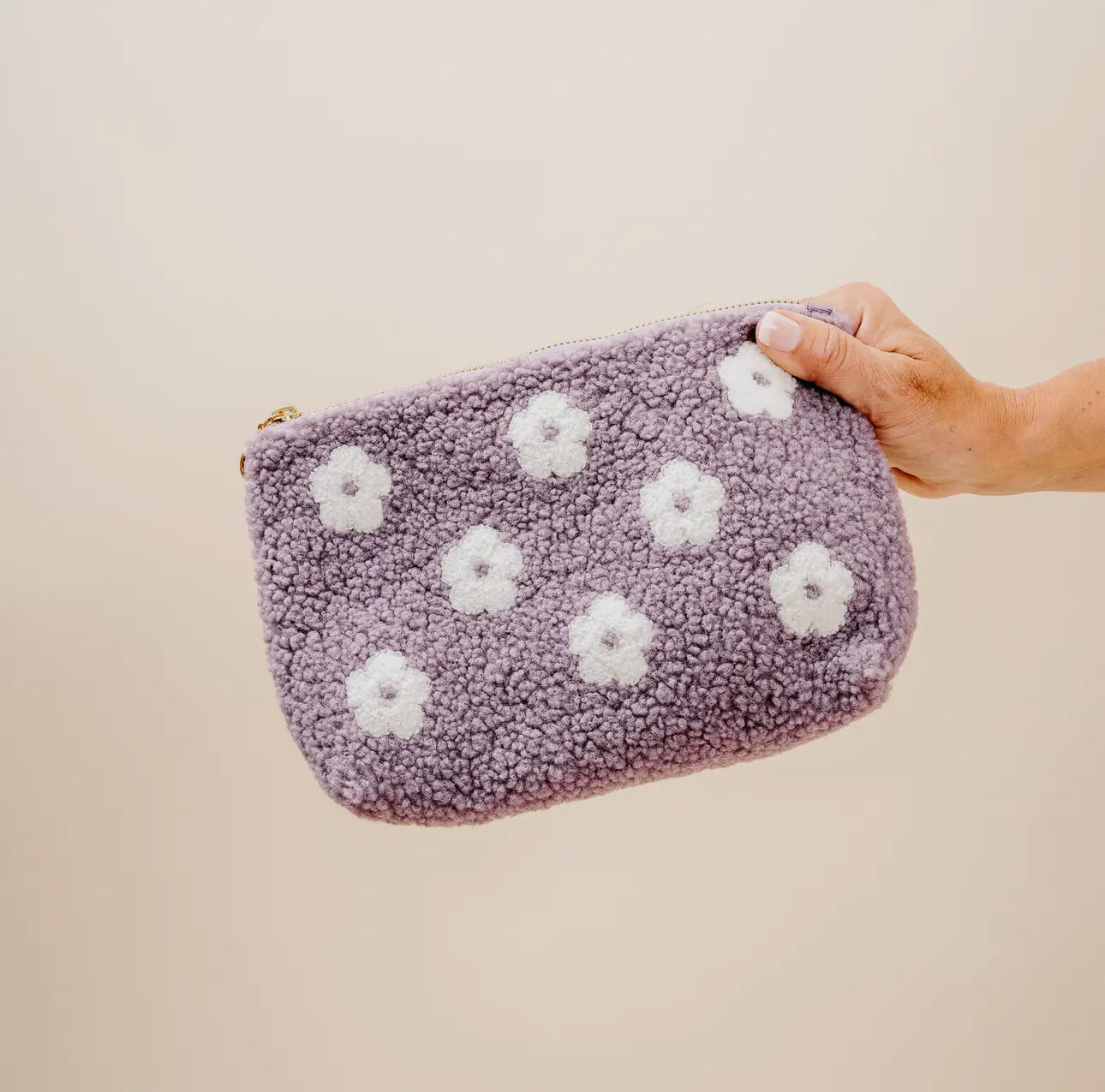 Purple Floral Teddy Pouch