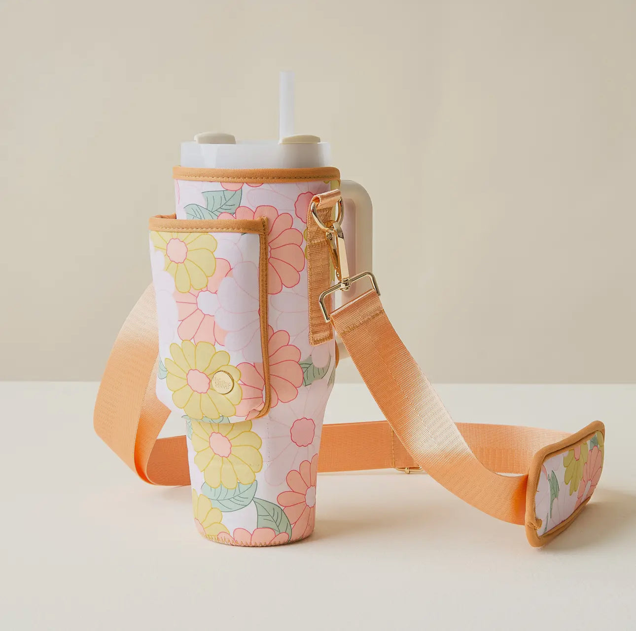 Daisy Craze Peach Tumbler Sling