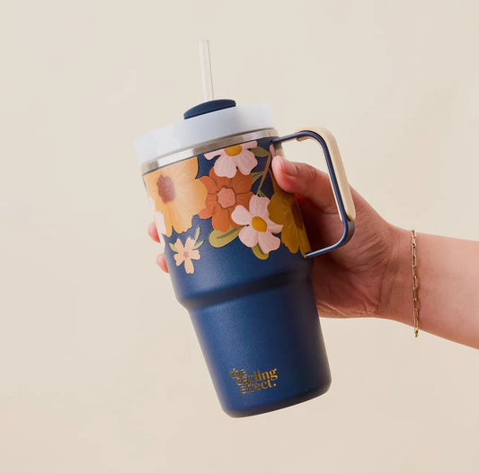 Wild About You Floral Navy 20 oz. Tumbler