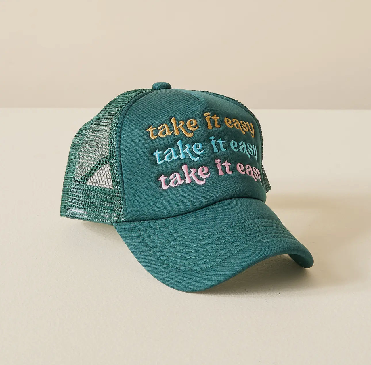 Take It Easy Embroidered Trucker Hat