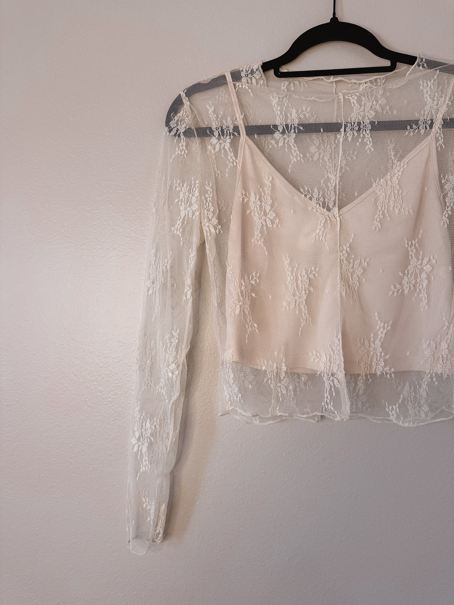 Cream Floral Lace Top