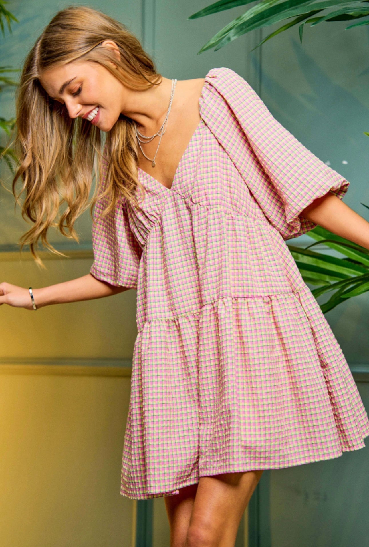 Checker Romper Dress