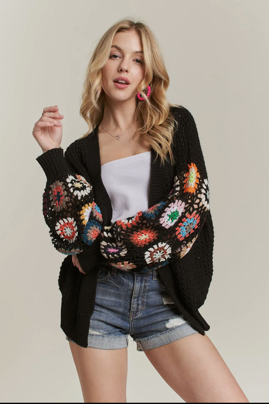 Preorder: Multi Pattern Crochet Cardigan